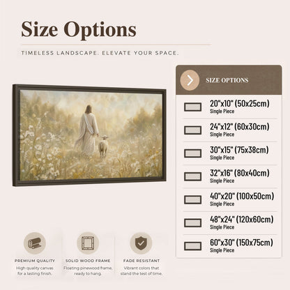 Jesus and the lamb painting framed canvas wall art size options