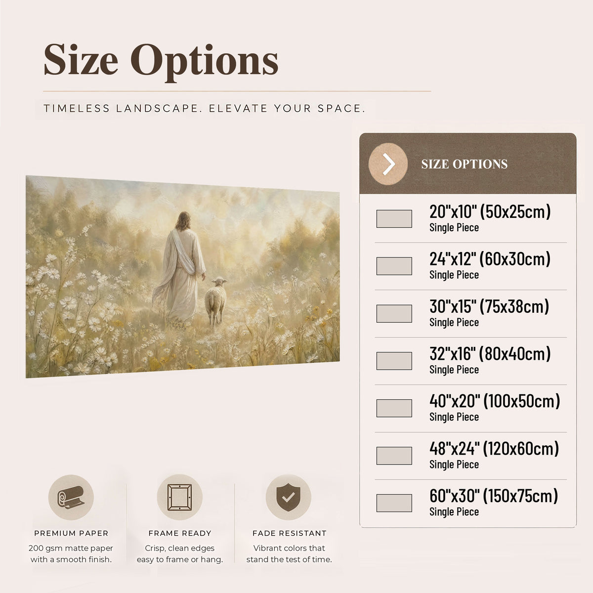 Jesus and the lamb painting poster print size options