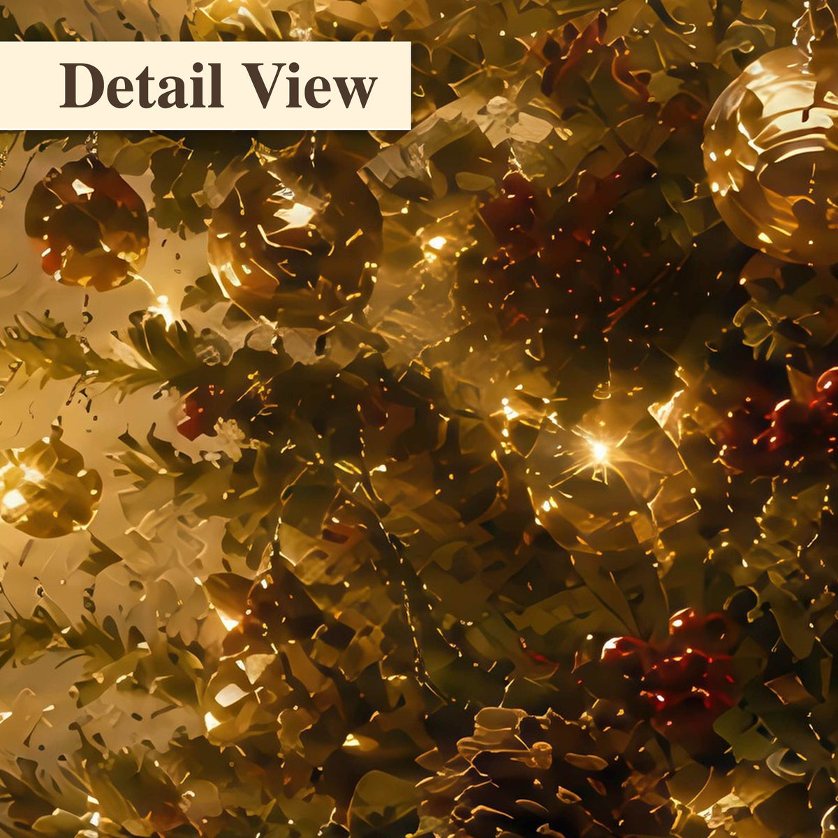 Santa and Christmas tree painting detail close-up
