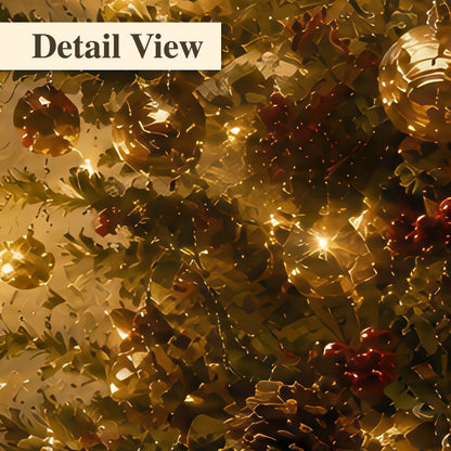 Santa and Christmas tree painting detail close-up