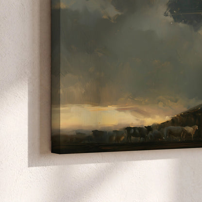 Nativity star of Bethlehem painting canvas print close-up showing the gallery-wrapped edge