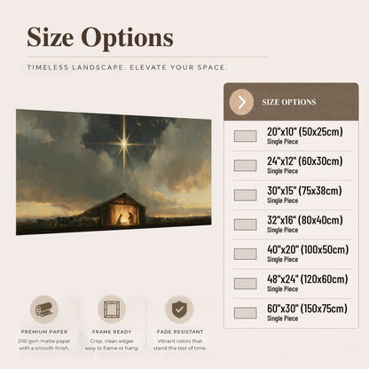 Nativity star of Bethlehem painting poster print size options