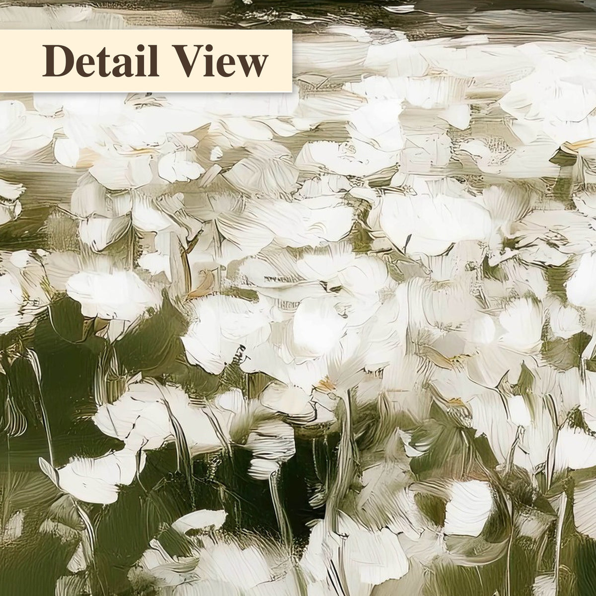 Coastal wildflower meadow painting detail close-up