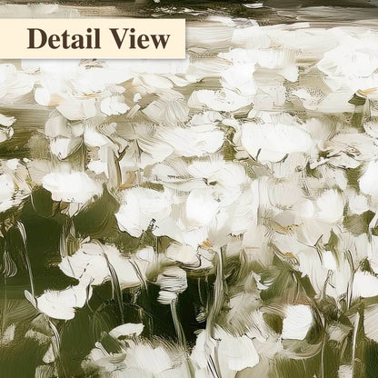 Coastal wildflower meadow painting detail close-up