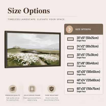 Coastal wildflower meadow painting framed canvas wall art size options