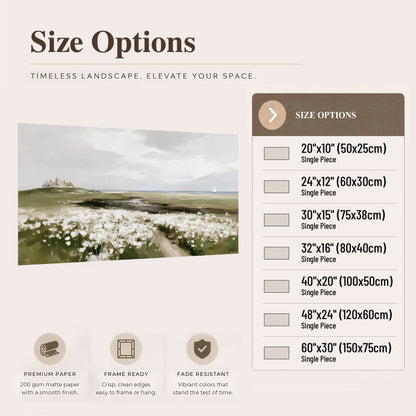 Coastal wildflower meadow painting poster print size options