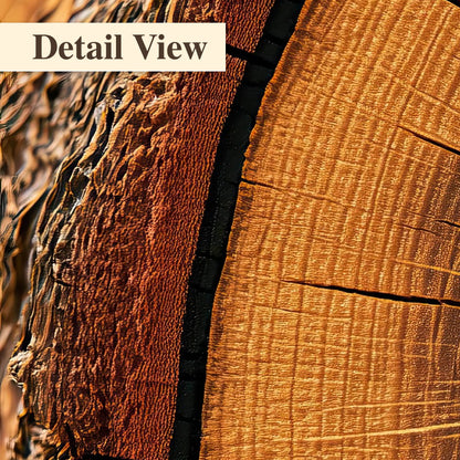 Tree ring wood slice art detail close-up