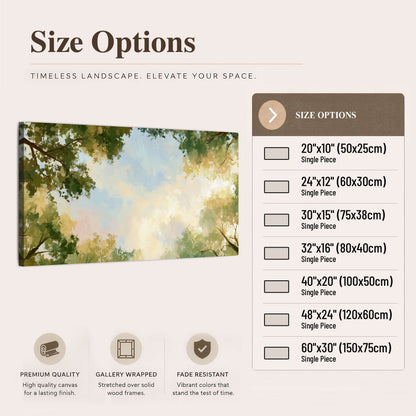 Tree canopy sky painting canvas wall art size options
