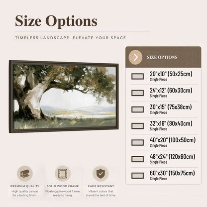 Old oak tree landscape painting framed canvas wall art size options
