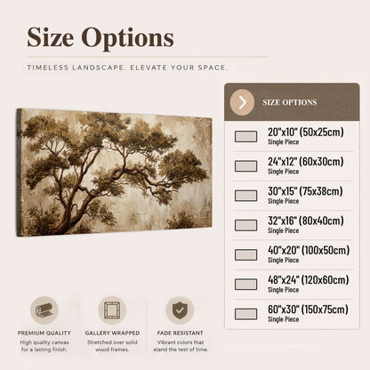 Sepia tree textured painting canvas wall art size options