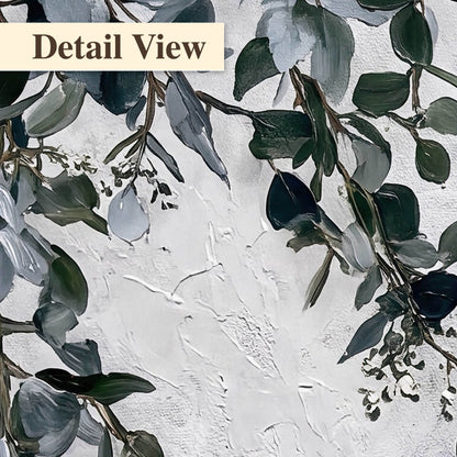 Eucalyptus leaves painting detail close-up