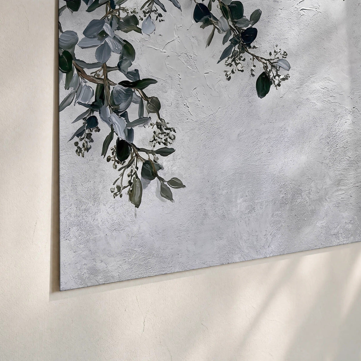 Eucalyptus leaves painting poster print close-up on matte paper