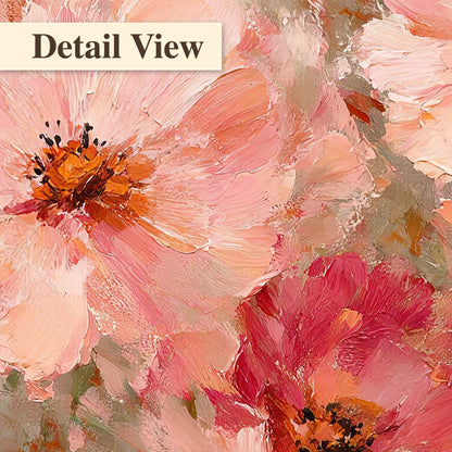 Blush pink flowers painting detail close-up