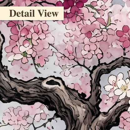 Cherry blossom tree painting detail close-up