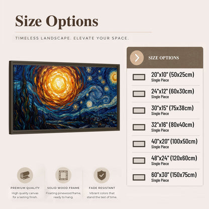 Starry night sky painting framed canvas wall art size options