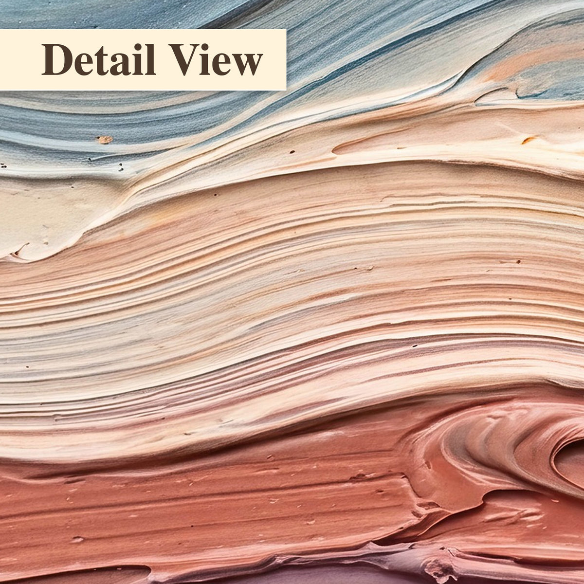 Pastel waves textured abstract painting detail close-up