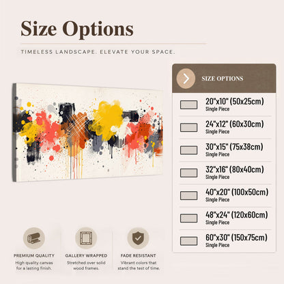Paint splash abstract painting canvas wall art size options