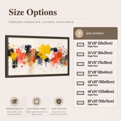Paint splash abstract painting framed canvas wall art size options