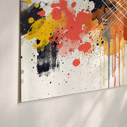 Paint splash abstract painting poster print close-up on matte paper