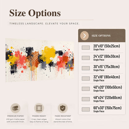Paint splash abstract painting poster print size options