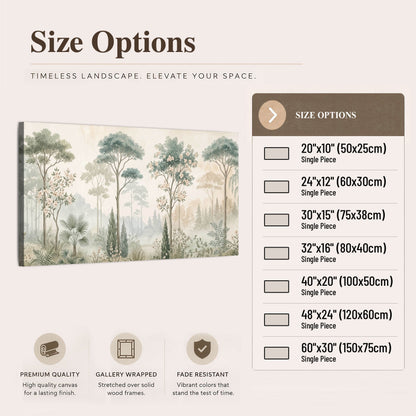 Vintage chinoiserie forest painting canvas wall art size options