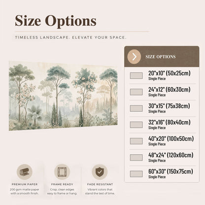 Vintage chinoiserie forest painting poster print size options