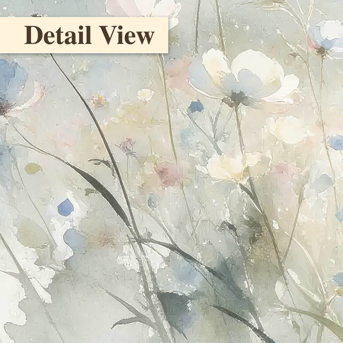 Watercolor wildflower meadow painting detail close-up