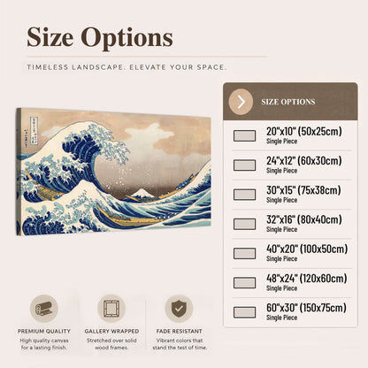 The Great Wave Japanese style painting canvas wall art size options