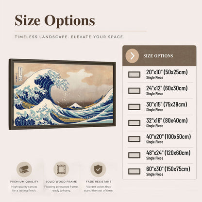 The Great Wave Japanese style painting framed canvas wall art size options
