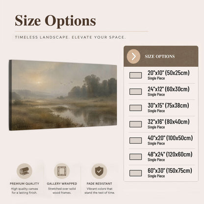 Golden marsh sunrise painting canvas wall art size options