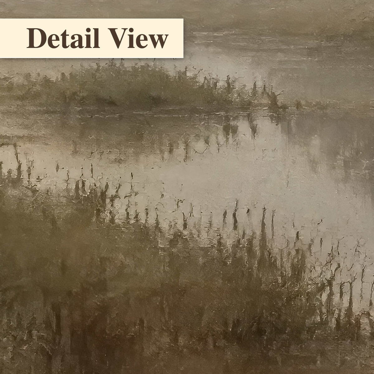 Golden marsh sunrise painting detail close-up