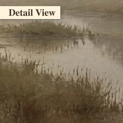 Golden marsh sunrise painting detail close-up