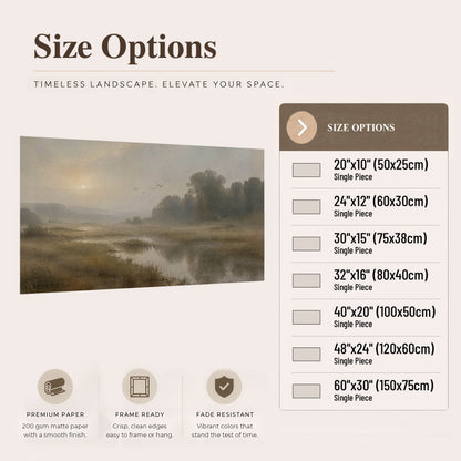 Golden marsh sunrise painting poster print size options
