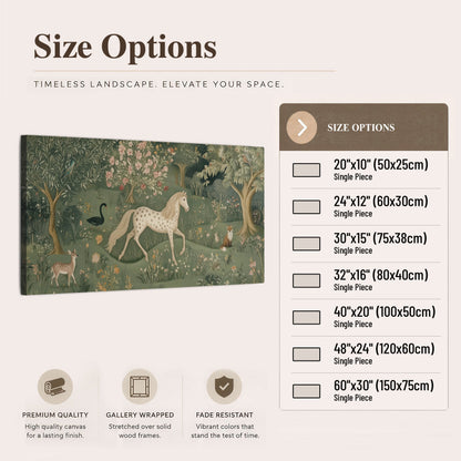 Enchanted woodland tapestry painting canvas wall art size options