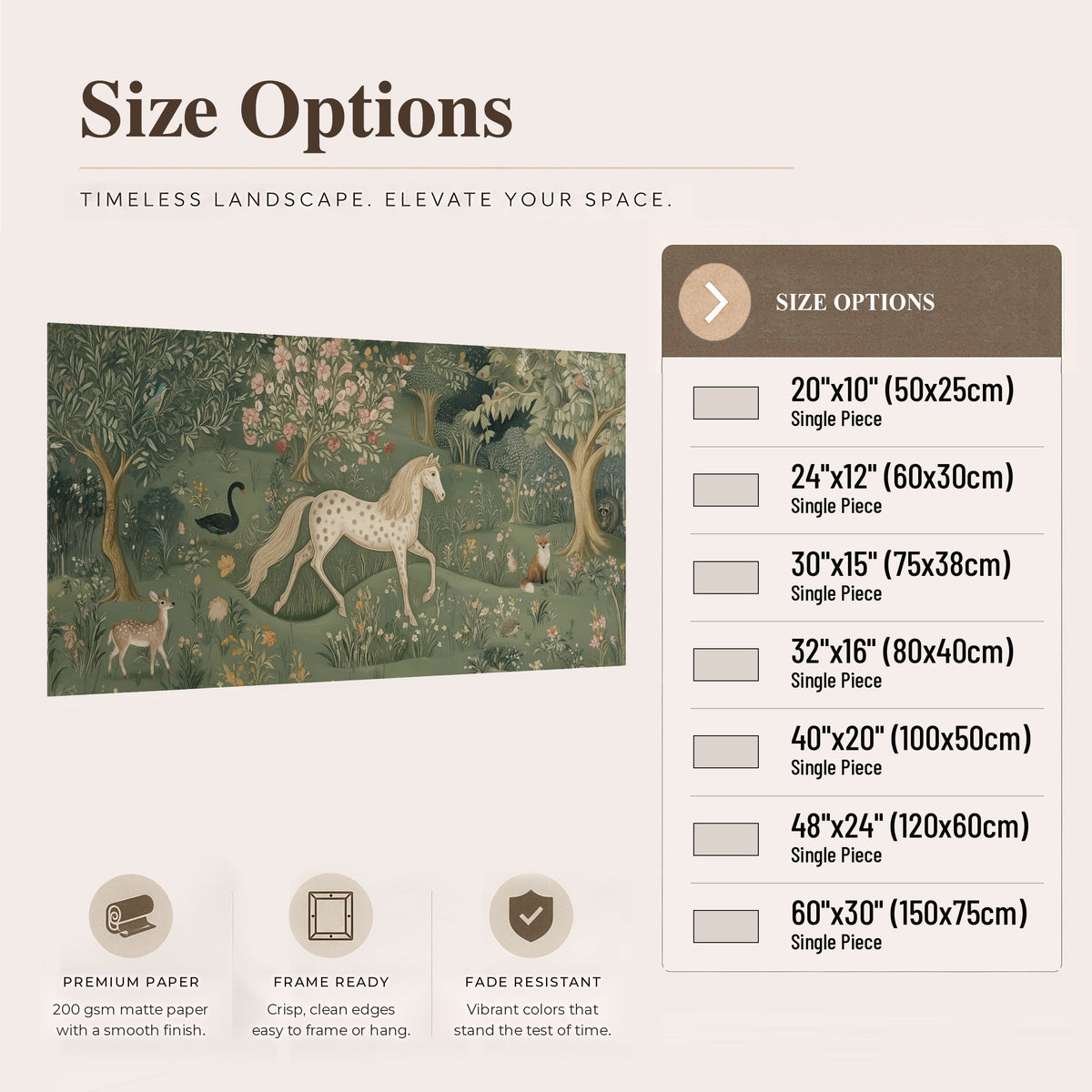 Enchanted woodland tapestry painting poster print size options