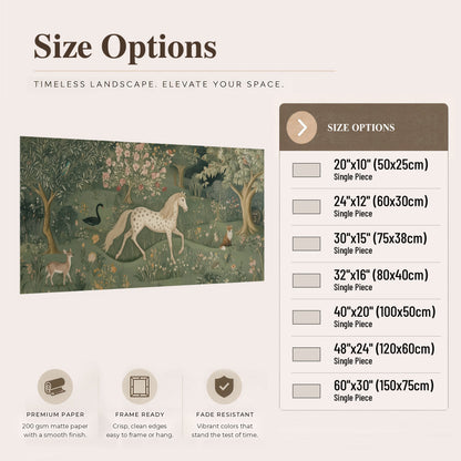 Enchanted woodland tapestry painting poster print size options