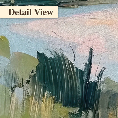 Pastel marsh river painting detail close-up