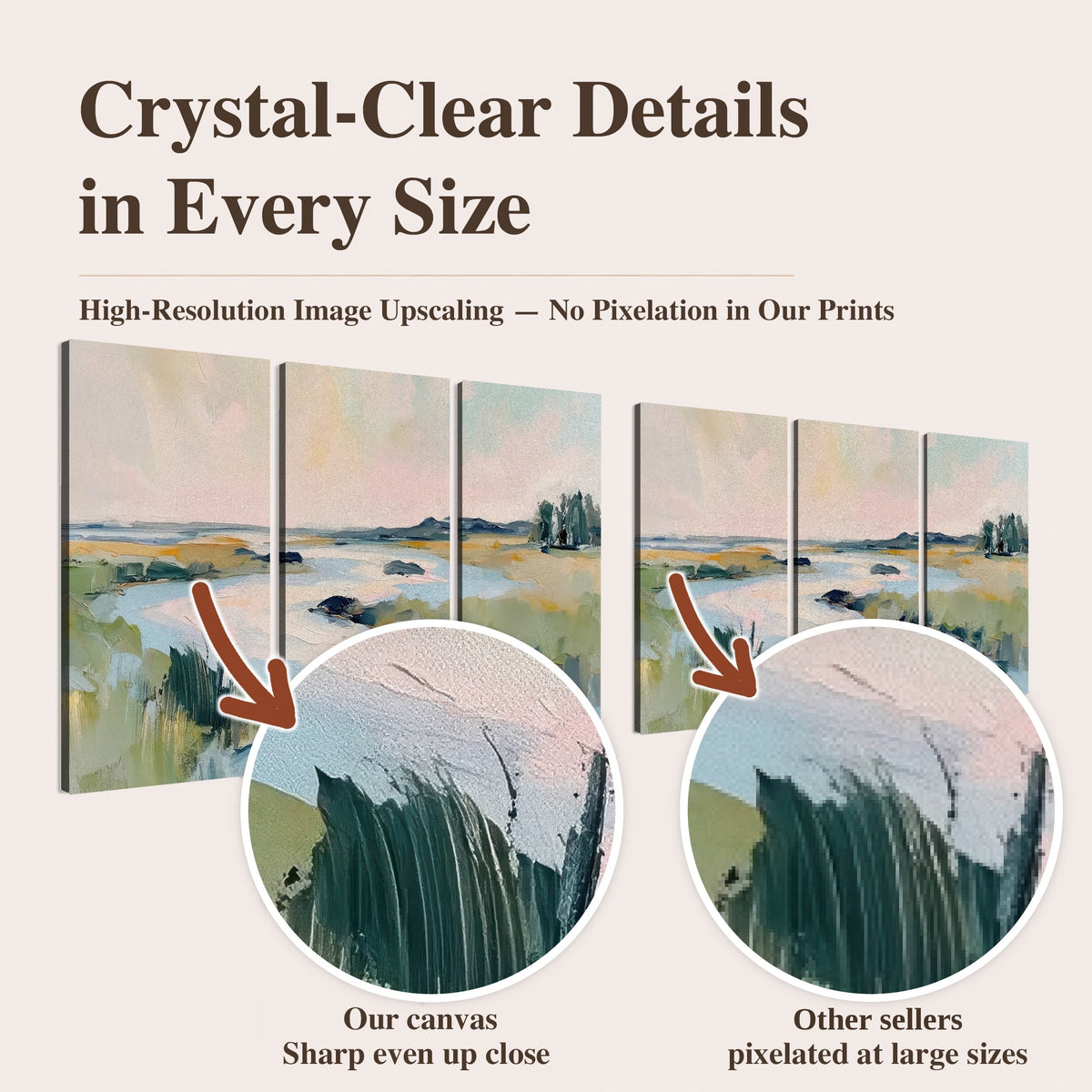 Pastel marsh river painting high-resolution print quality comparison