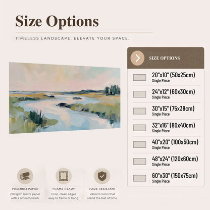 Pastel marsh river painting poster print size options