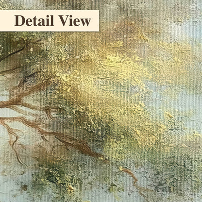 Majestic tree canopy painting detail close-up