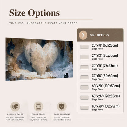 Rustic heart abstract painting poster print size options