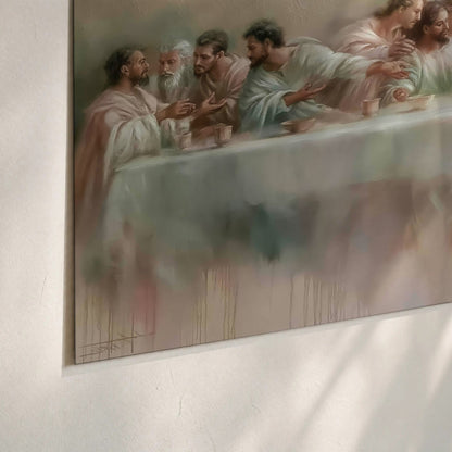 The Last Supper painting poster print close-up on matte paper