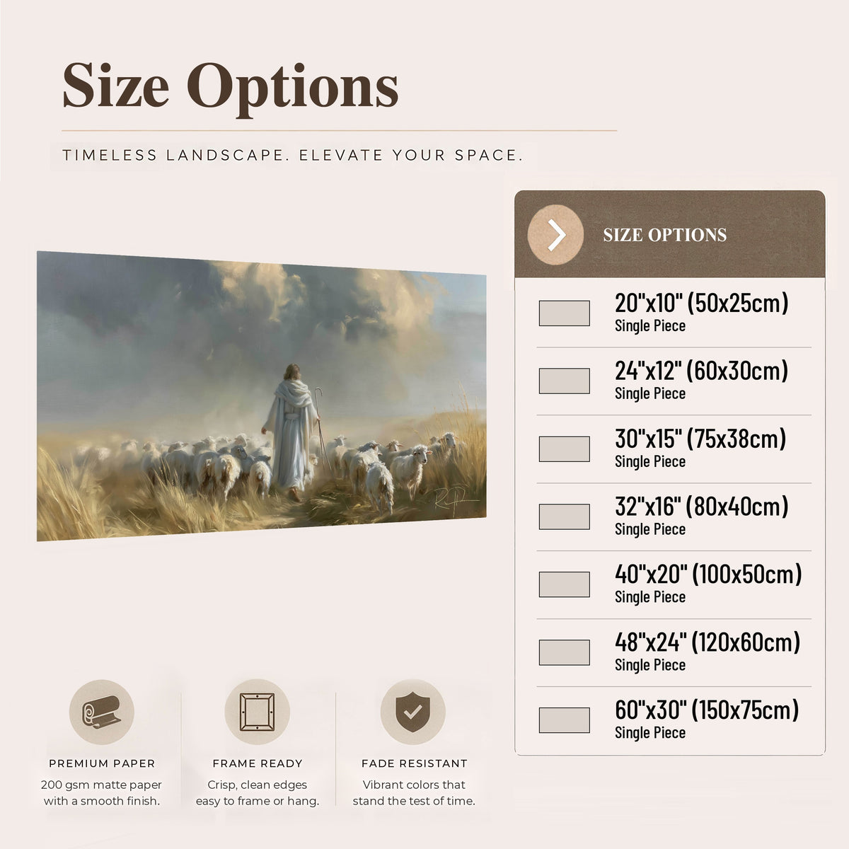 Jesus the Good Shepherd painting poster print size options
