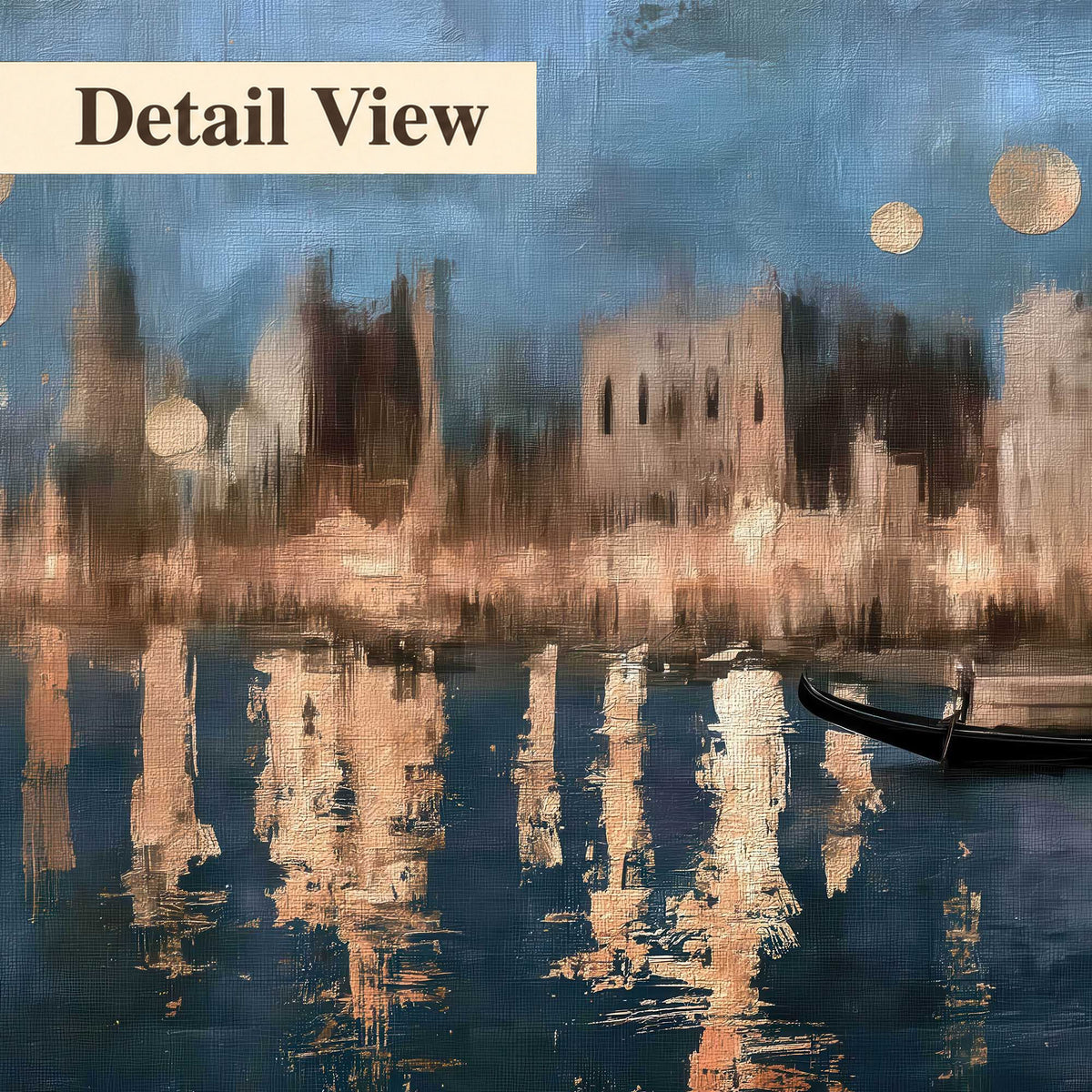 Venice twilight painting detail close-up