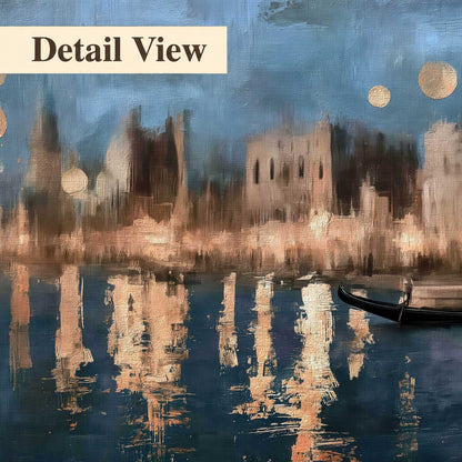Venice twilight painting detail close-up