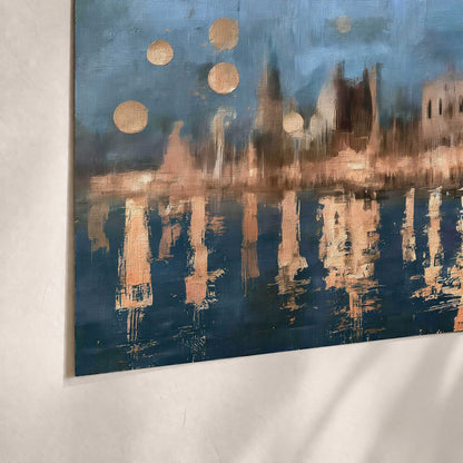 Venice twilight painting poster print close-up on matte paper