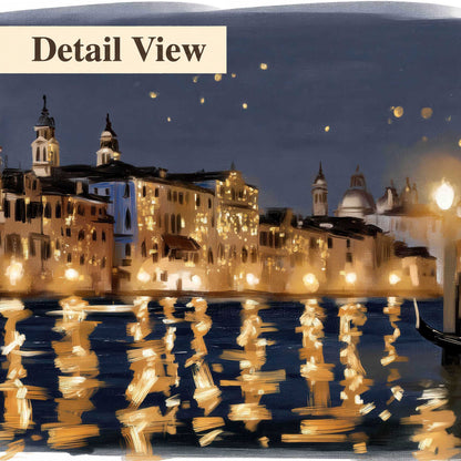 Venice night painting detail close-up