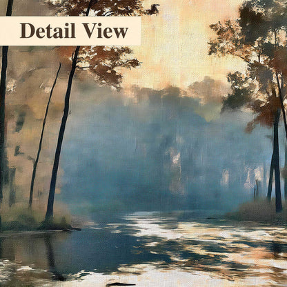 Misty autumn forest painting detail close-up