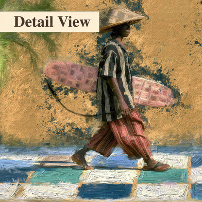 Surfer street painting detail close-up