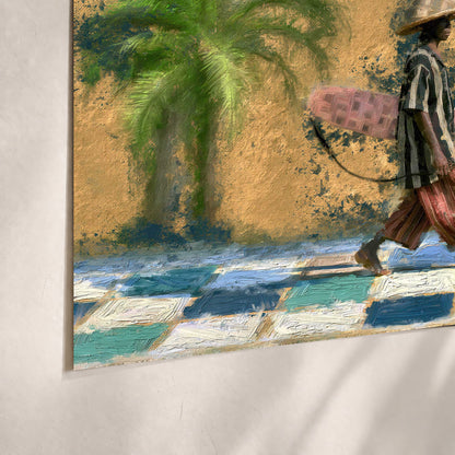 Surfer street painting poster print close-up on matte paper